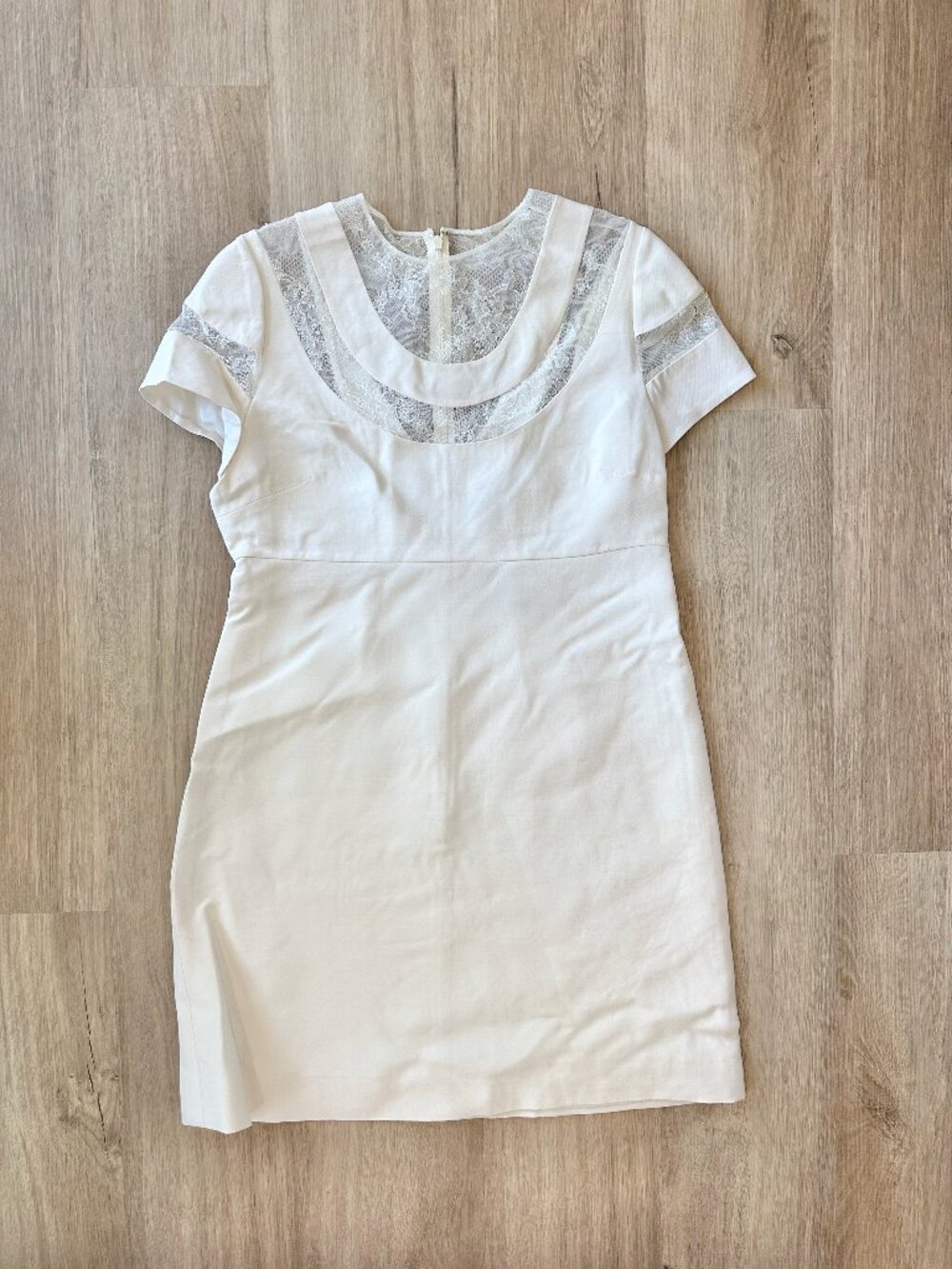 Valentino White Mini Dress with Lace Insets